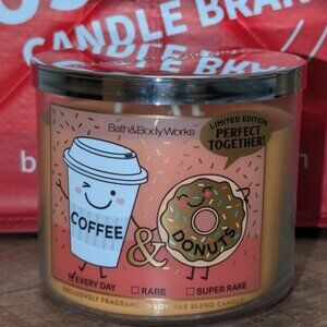Bath And Body Works 2025 Coffee & Donuts 3 Wick Candle!